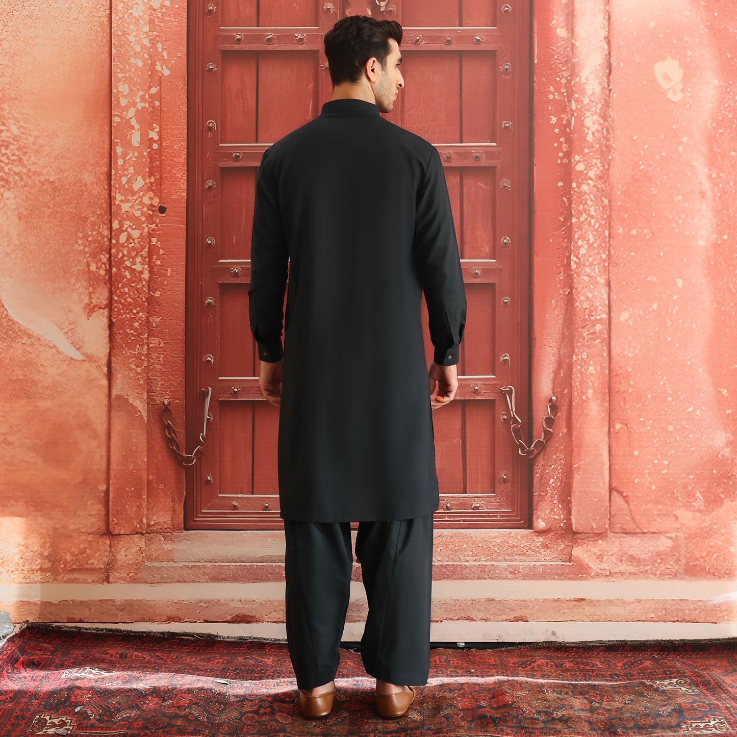 Poly Viscose scarab Slim Fit Plain Suit