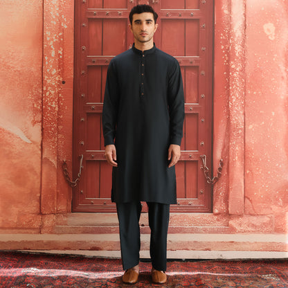 Poly Viscose scarab Slim Fit Plain Suit
