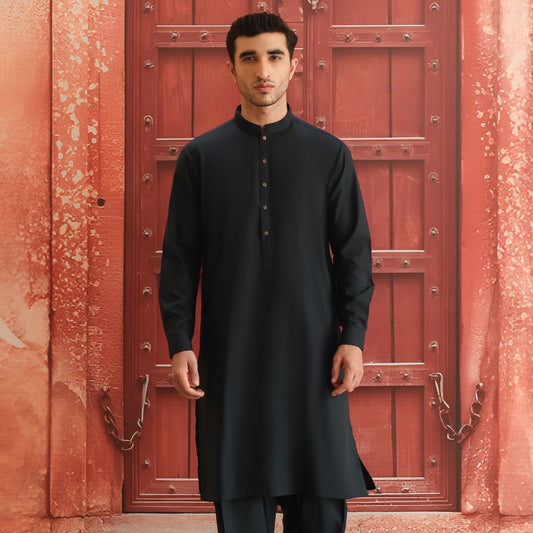 Poly Viscose scarab Slim Fit Plain Suit