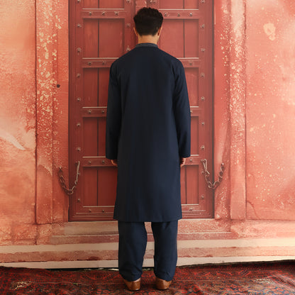 Poly Viscose Moonlit Ocean Classic Fit EMBROIDERED Suit