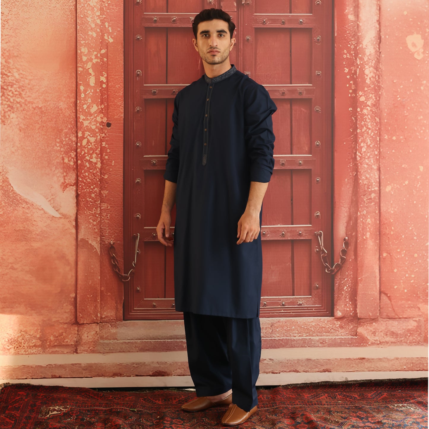 Poly Viscose Moonlit Ocean Classic Fit EMBROIDERED Suit