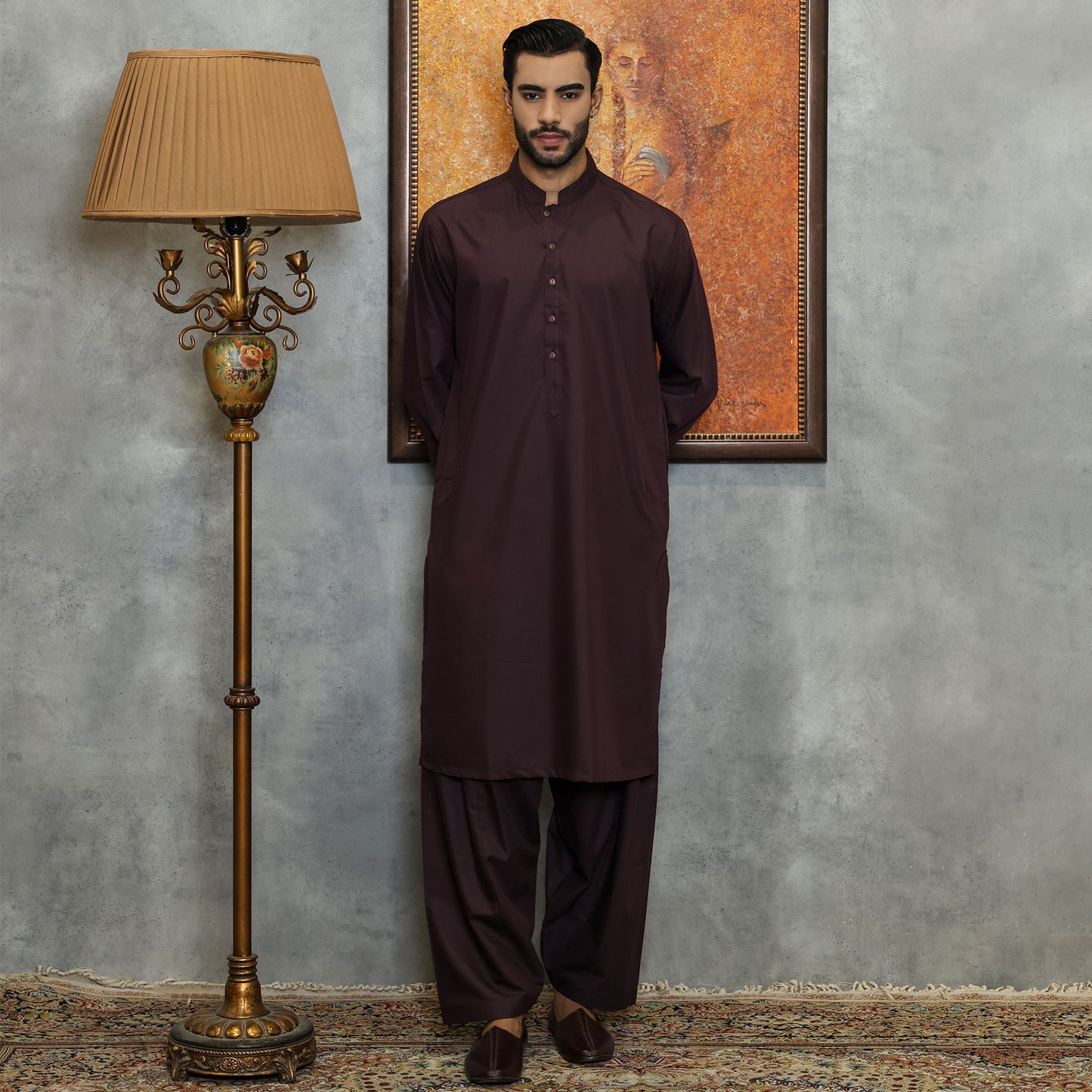 Poly Viscose Winetasting Classic Fit Plain Suit