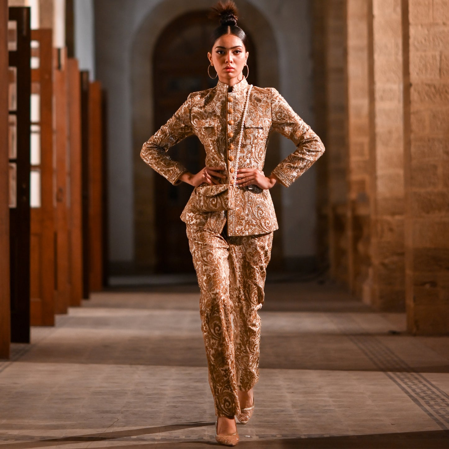 Brocade Military Suit for Women