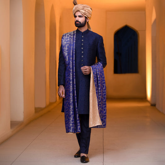 Jamawar Outer Space Traditional Sherwani