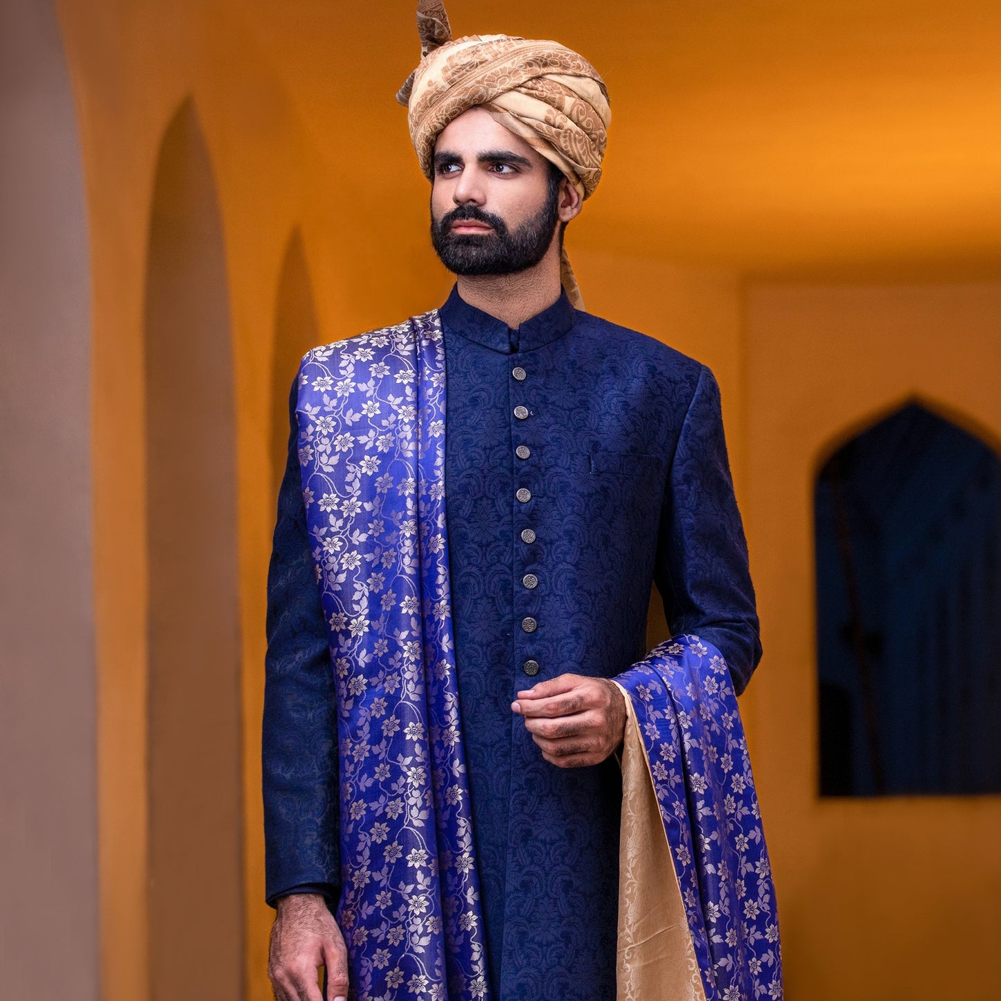 Jamawar Outer Space Traditional Sherwani