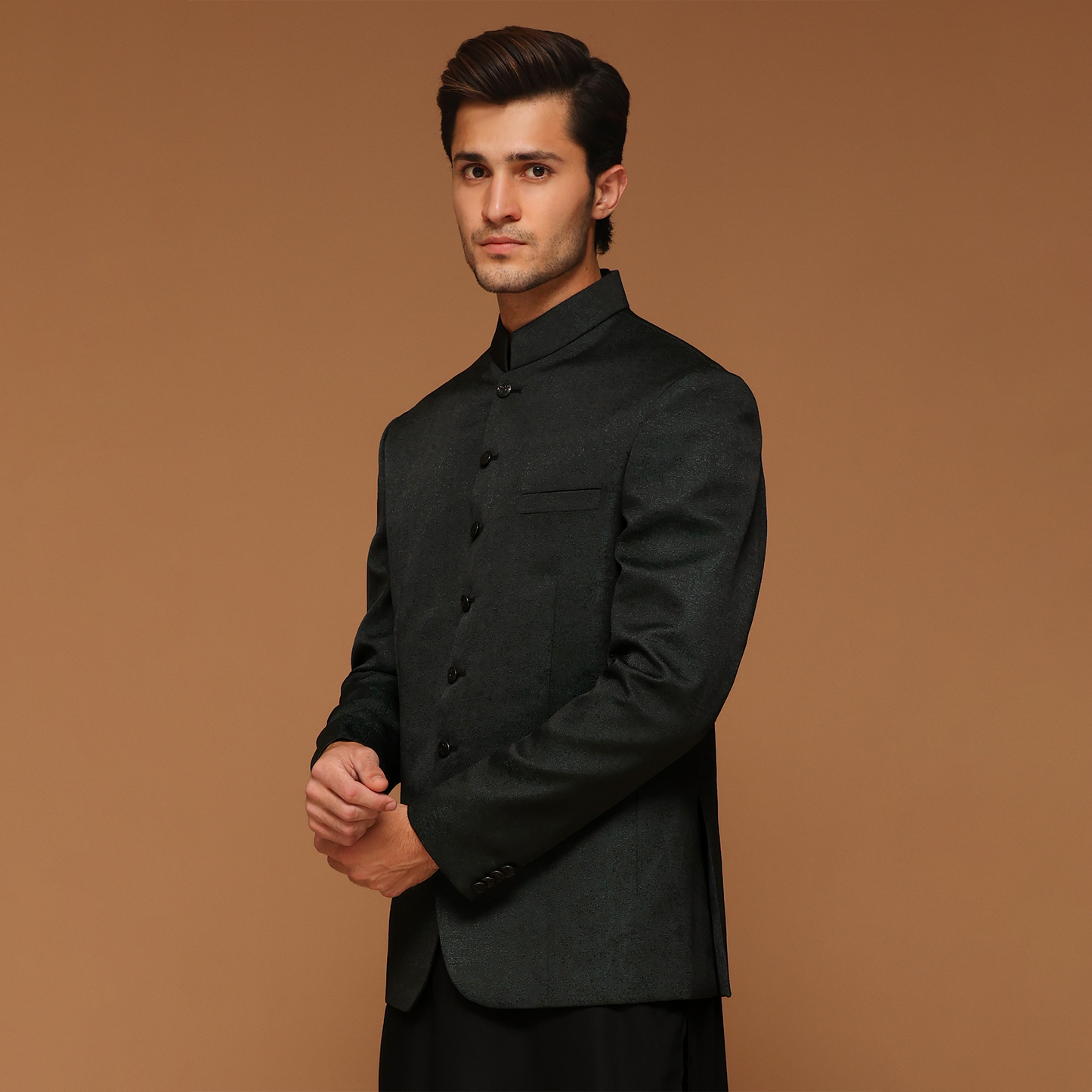 Jamawar Tropical Green Traditional Jacket