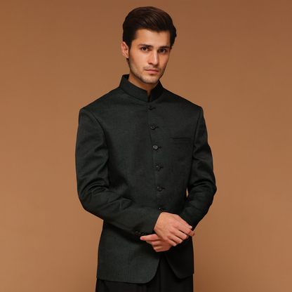 Jamawar Tropical Green Traditional Jacket