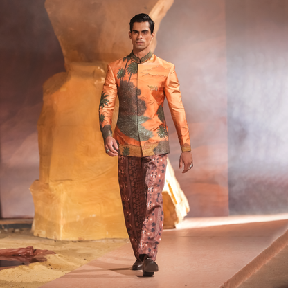 Nakhlistan Hand-Embroidered Prince Jacket Set