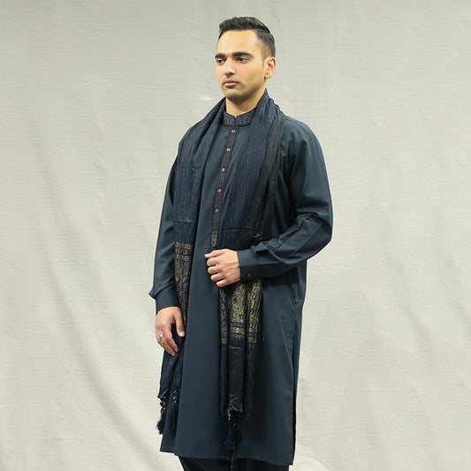 Basic Jamawar Navy Stole