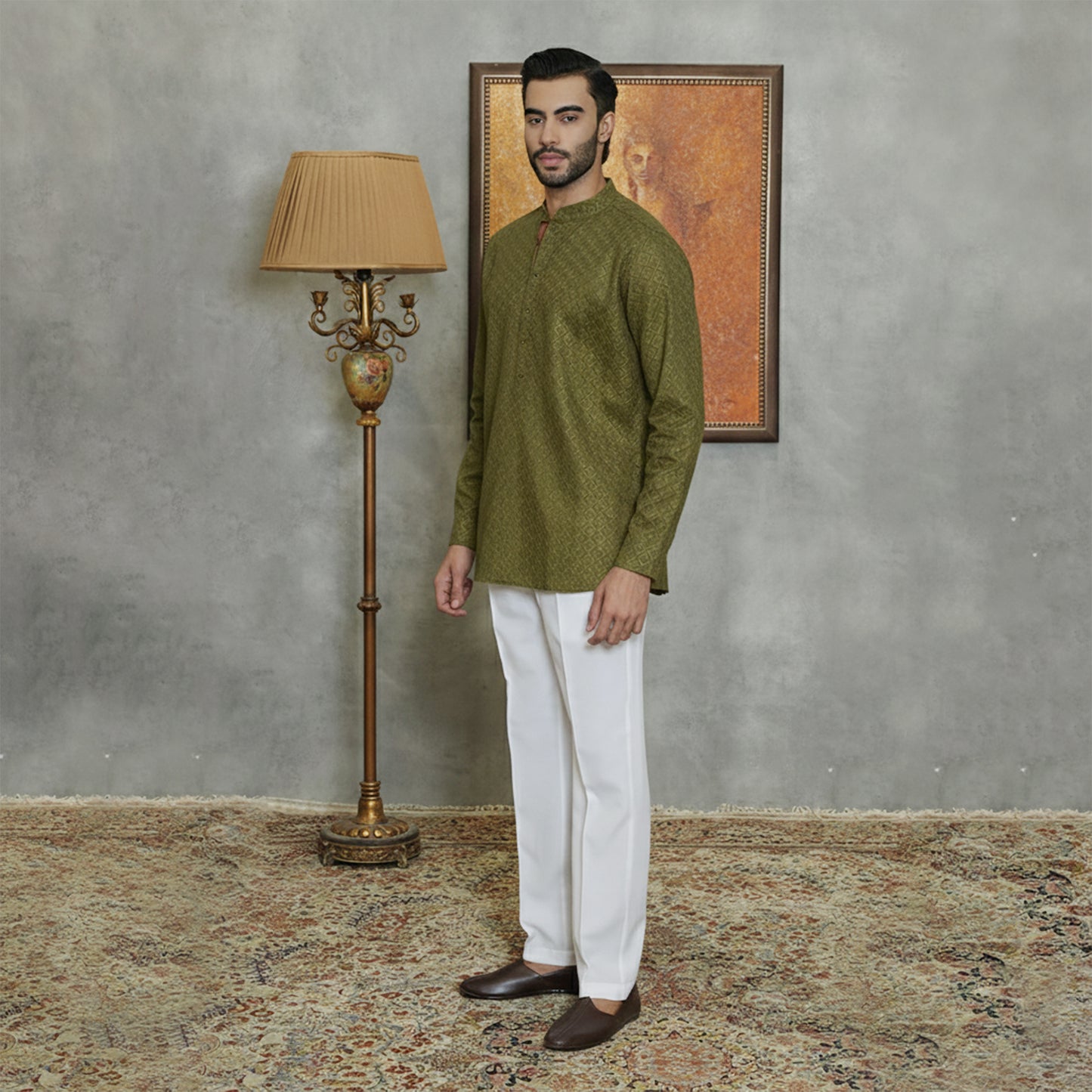 Olive COTTON KURTA