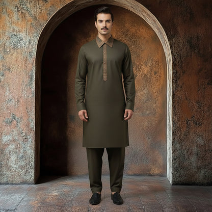 PV Black Olive Classic Fit EMB Suit