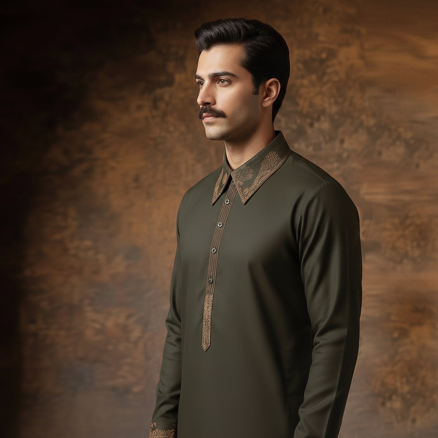 PV Black Olive Classic Fit EMB Suit