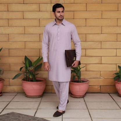 PV Slim Fit Lilac Plain Suit