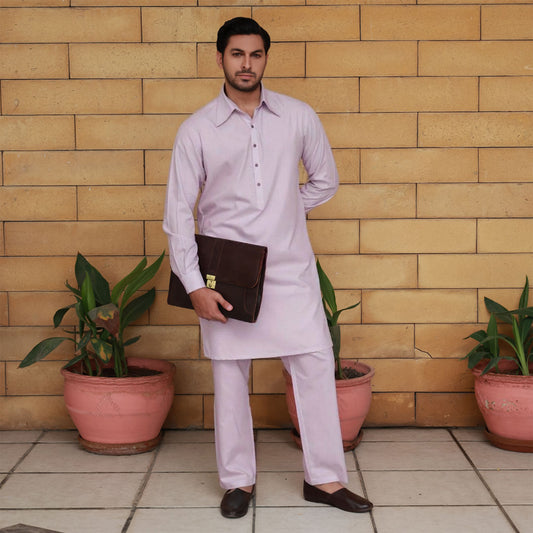 PV Slim Fit Lilac Plain Suit