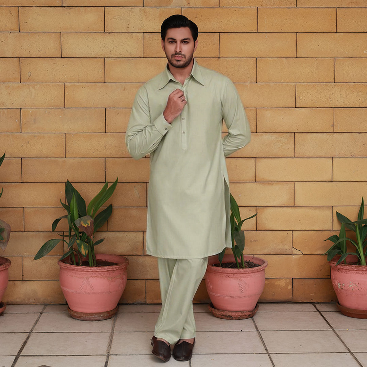 PV Slim Fit Smoke Plain Suit