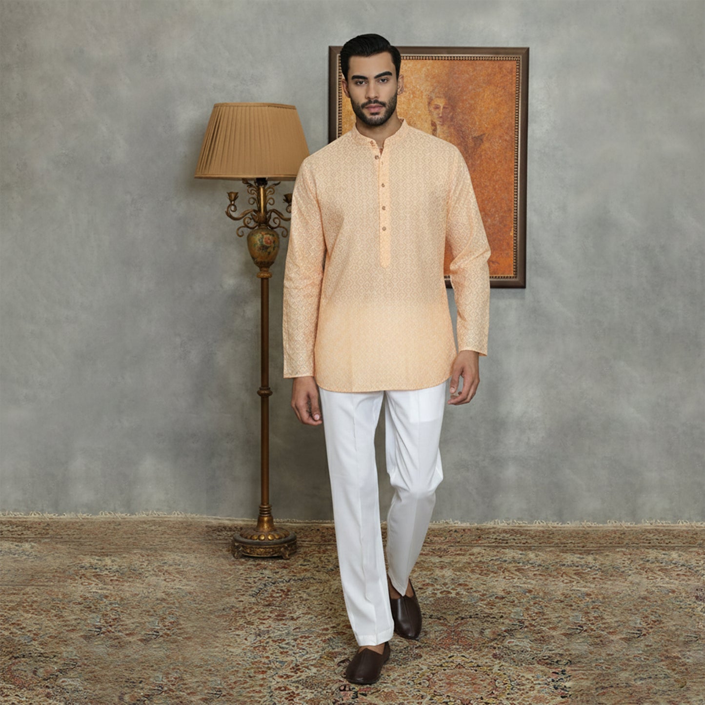 Peach COTTON KURTA