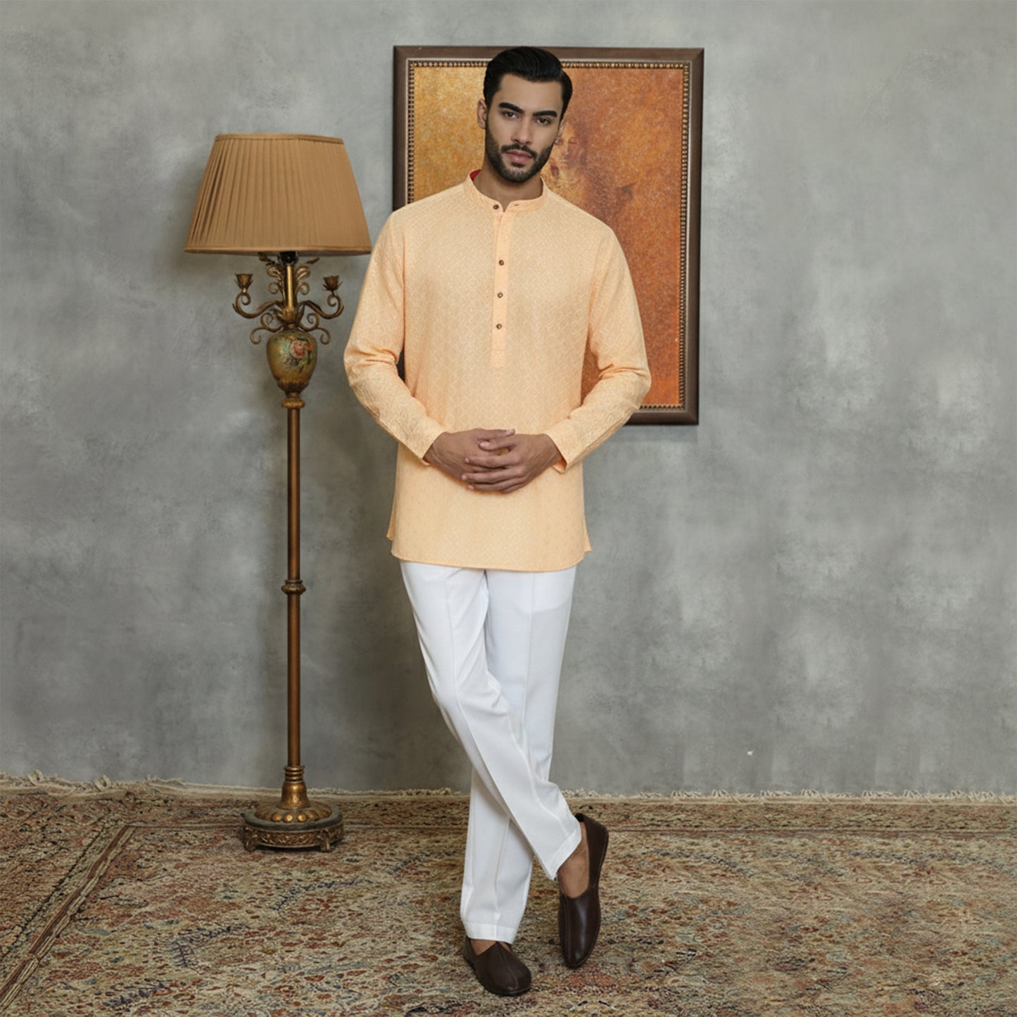Peach COTTON KURTA