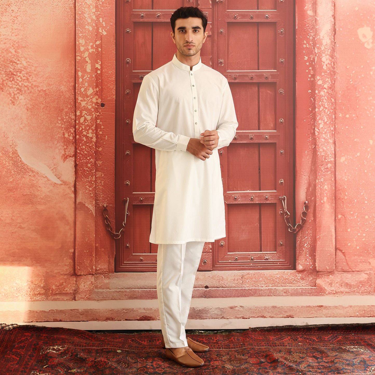 Poly Viscose Cloud Dancer  Slim Fit Suit