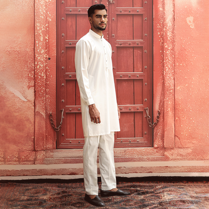 Poly Viscose Cloud Dancer  Slim Fit Suit