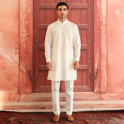 Poly Viscose Cloud Dancer  Slim Fit Suit