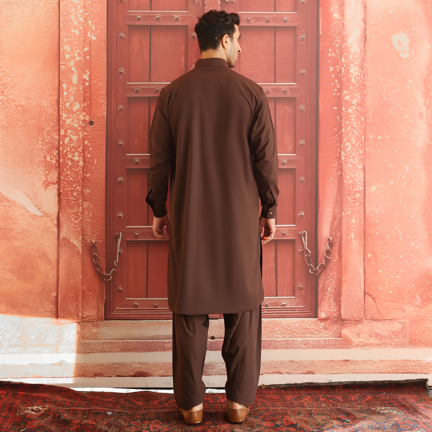 Poly Viscose Dark Brown Classic Fit Suit