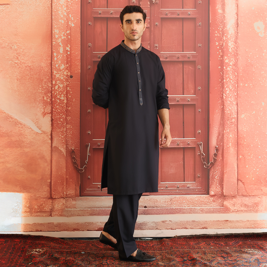 Poly Viscose Outer Space Classic Fit Embroidered Suit