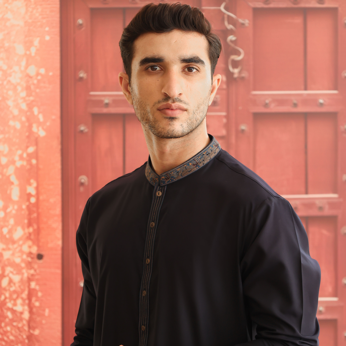 Poly Viscose Outer Space Classic Fit Embroidered Suit