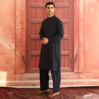 Poly Viscose Outer space Classic Fit Suit