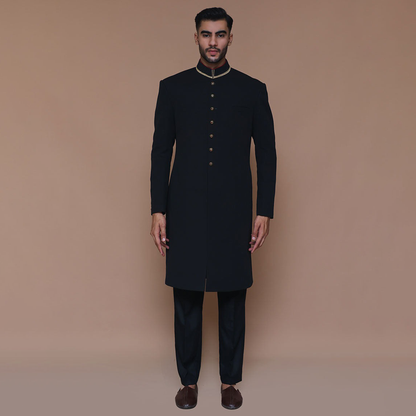 Premium Georgette Black Couture Sherwani