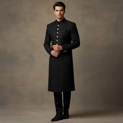 Premium Georgette Tap Shoe Embroidered Sherwani