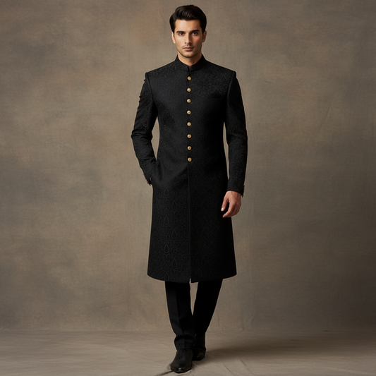 Premium Georgette Tap Shoe Embroidered Sherwani