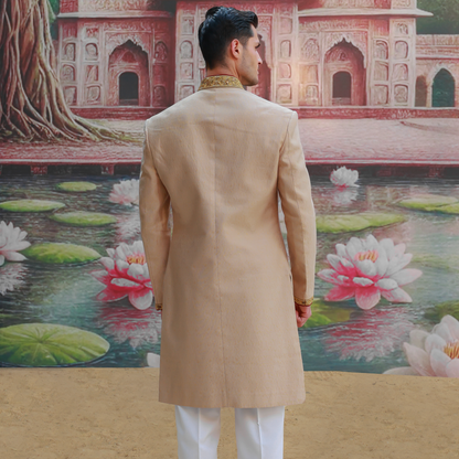 Premium Jamawar Sesame Couture Sherwani