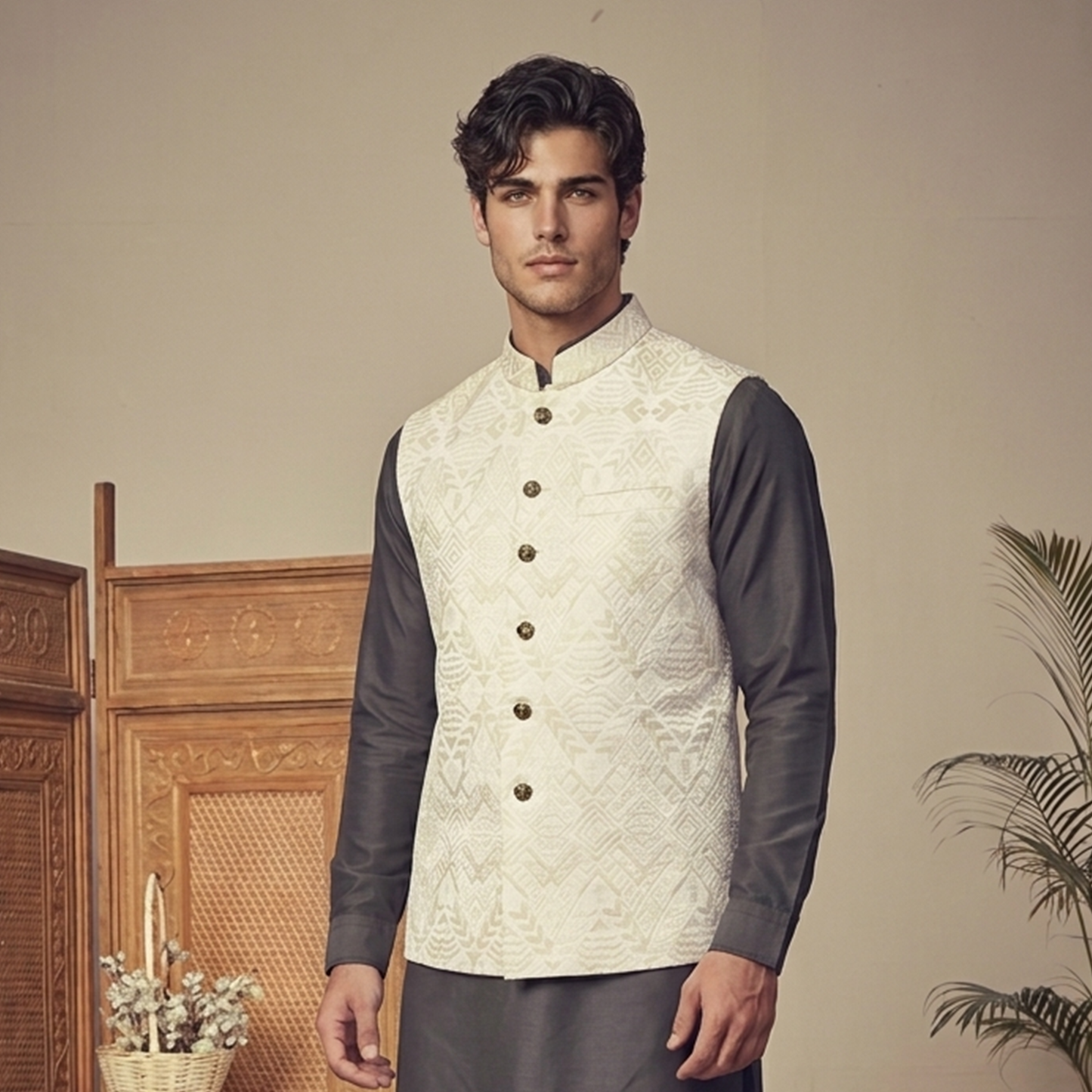 Premium Raw Silk Pristine Couture Waistcoat