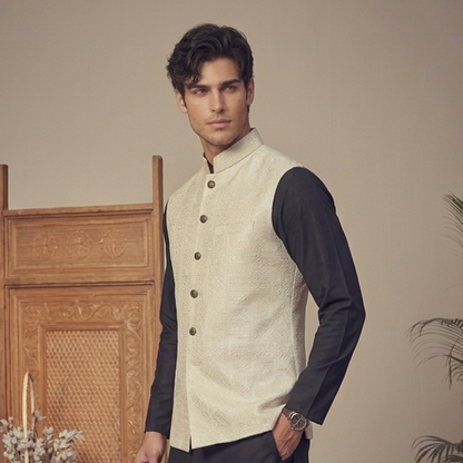 Premium Raw Silk Pristine Couture Waistcoat