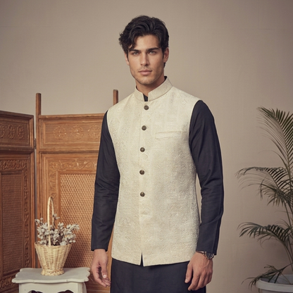 Premium Raw Silk Pristine Couture Waistcoat