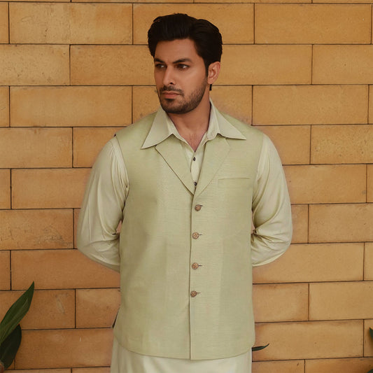 Raw Silk Smoke Gray Traditional Waistcoat