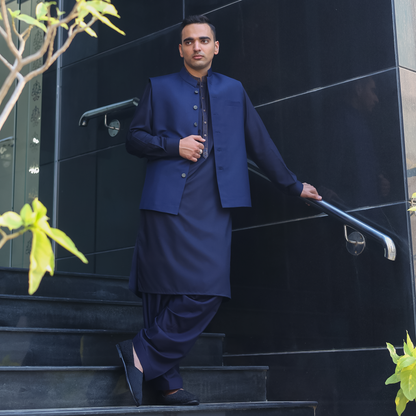 Suiting Medieval Blue Traditional Waistcoat
