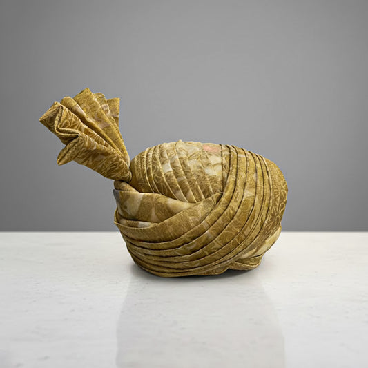 Traditional Organza White Gold Turban