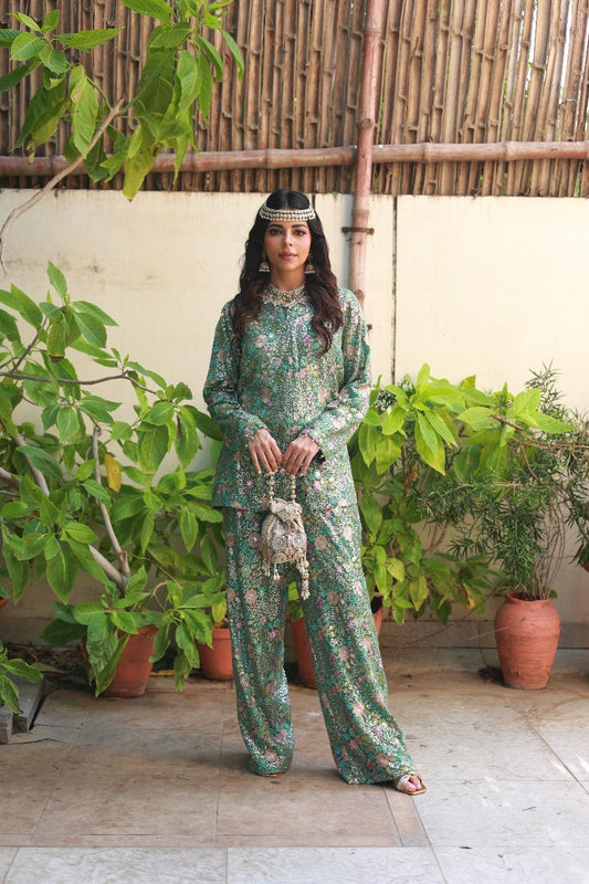 MINT GREEN SILK PANT SUIT