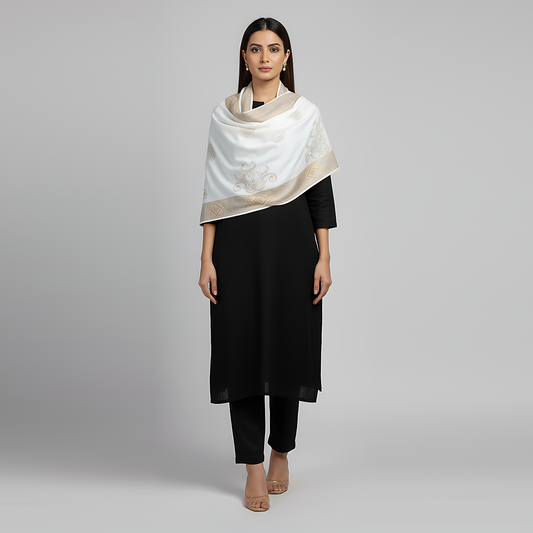 White Woolen Shawl