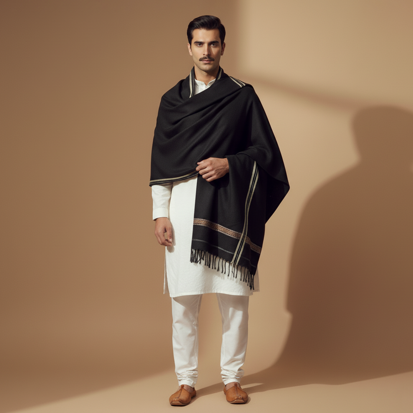 Woolen Black Winter Shawl