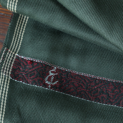 Woolen Olive Green Signature Winter Shawl