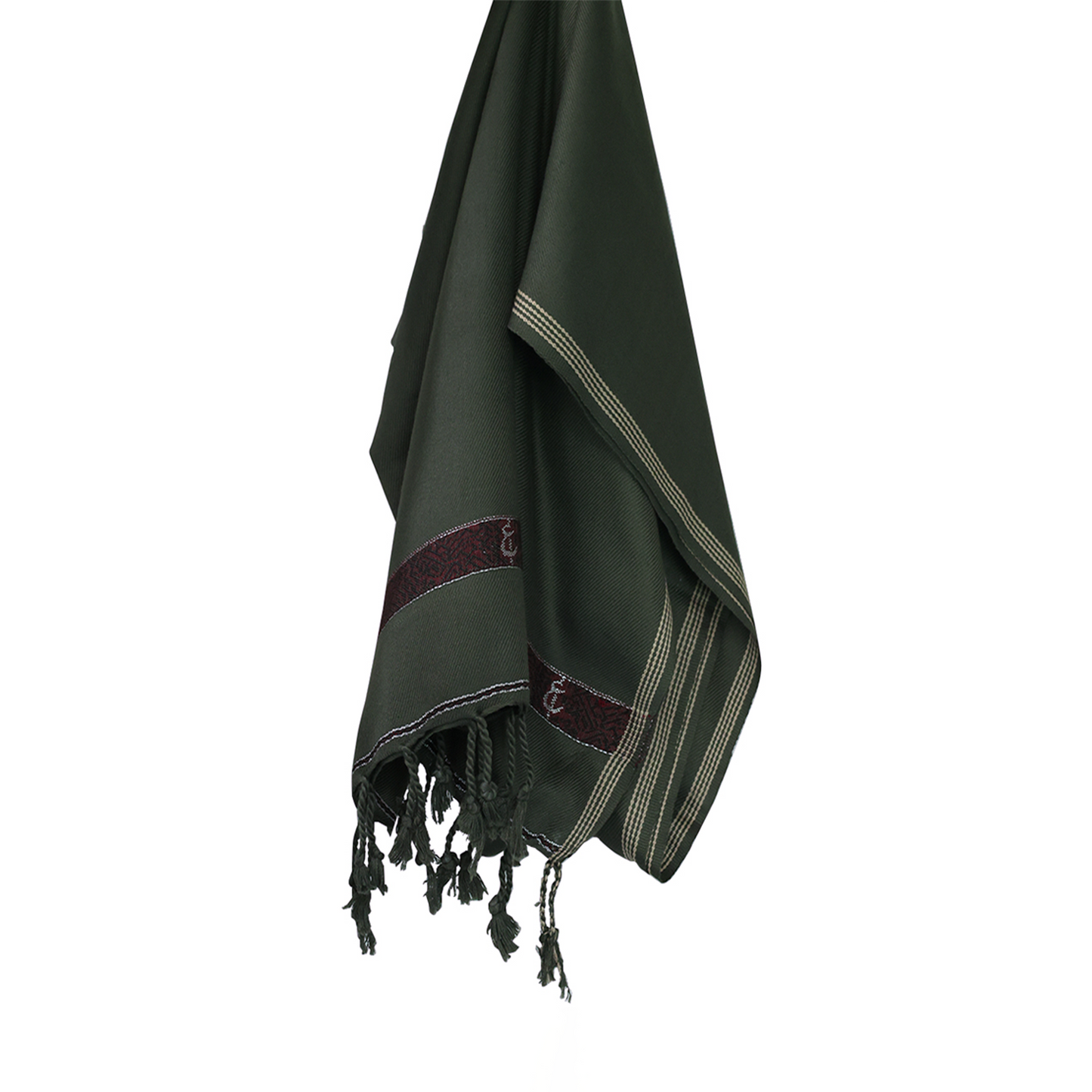 Woolen Olive Green Signature Winter Shawl