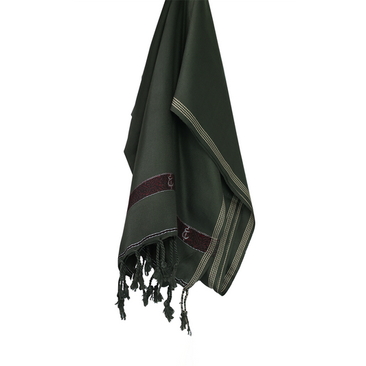 Woolen Olive Green Signature Winter Shawl